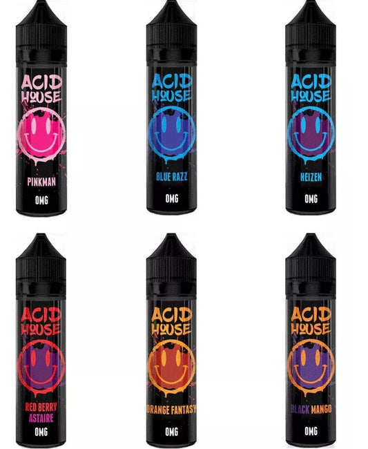 Acid House E Liquid Vape Juice 50ml 0mg Shortfill