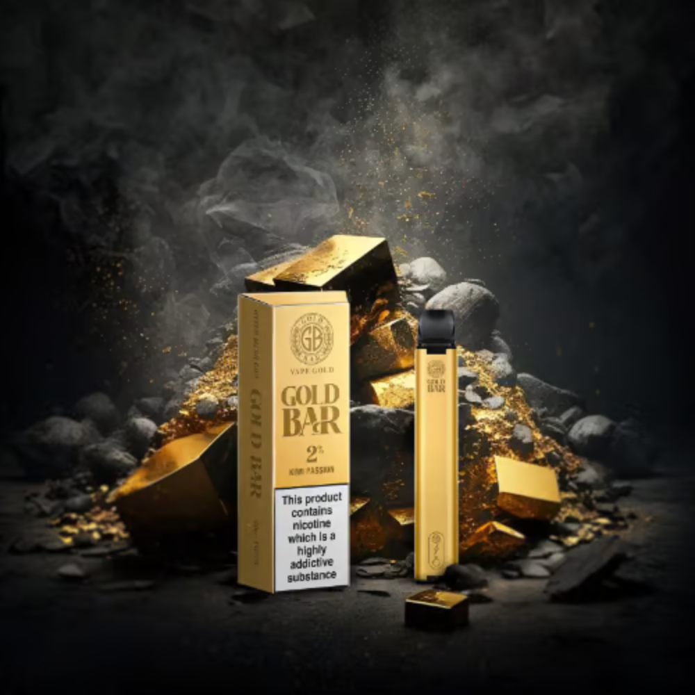 Gold Bar Disposable Vape 600 Puffs 2ml 20mg (Box Of 10)