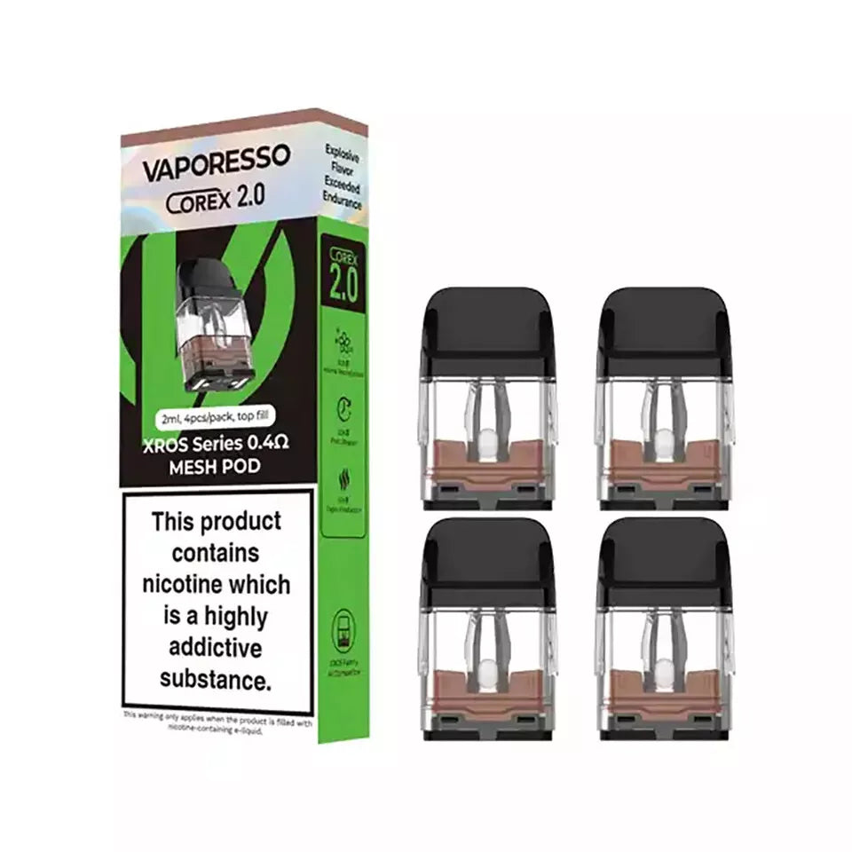 VAPORESSO XROS PODS V1 V2 Spare Pod Cartridges 0.4 0.6 0.8 1.0 1.2 Ohm Corex 2.0