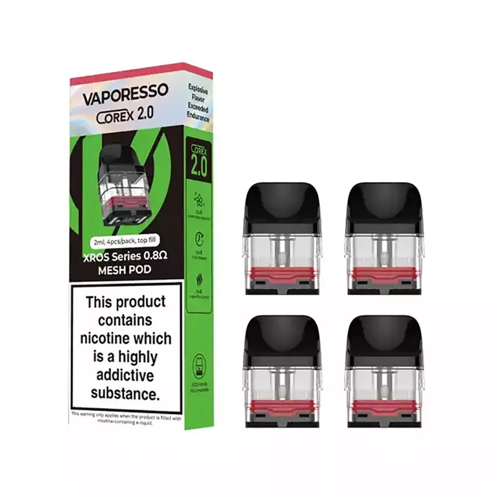 VAPORESSO XROS PODS V1 V2 Spare Pod Cartridges 0.4 0.6 0.8 1.0 1.2 Ohm Corex 2.0